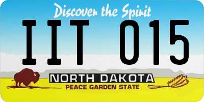 ND license plate IIT015