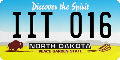 ND license plate IIT016