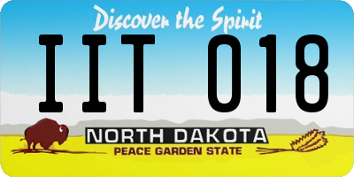 ND license plate IIT018