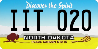 ND license plate IIT020