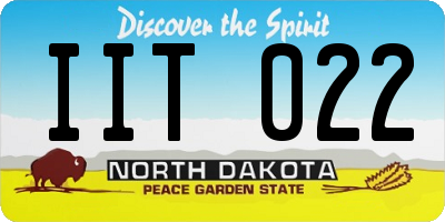 ND license plate IIT022