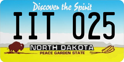 ND license plate IIT025