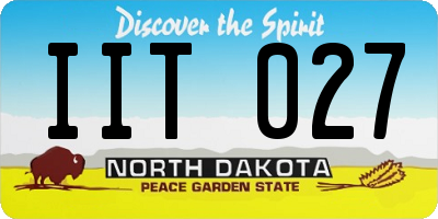 ND license plate IIT027