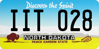 ND license plate IIT028