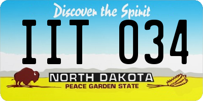 ND license plate IIT034