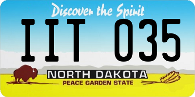 ND license plate IIT035