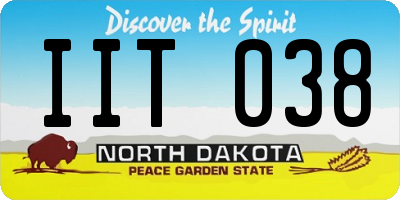 ND license plate IIT038