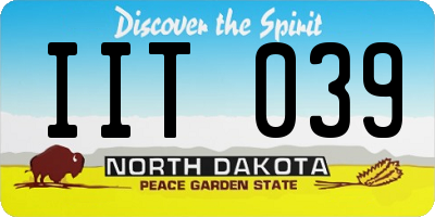 ND license plate IIT039
