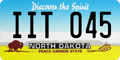 ND license plate IIT045