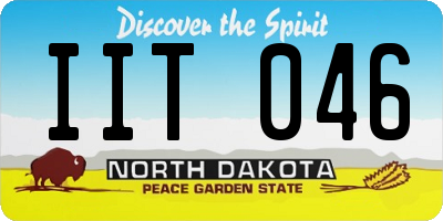 ND license plate IIT046
