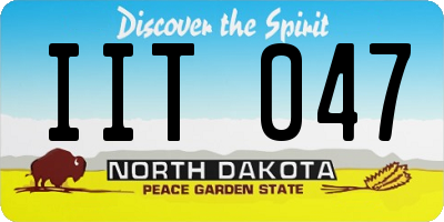 ND license plate IIT047