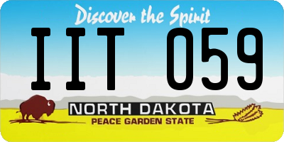 ND license plate IIT059
