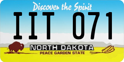 ND license plate IIT071