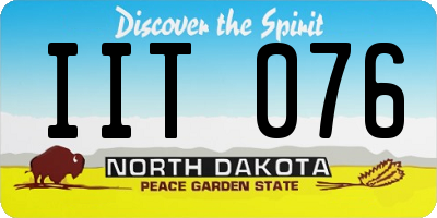 ND license plate IIT076