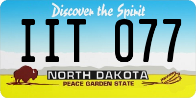 ND license plate IIT077