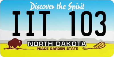 ND license plate IIT103