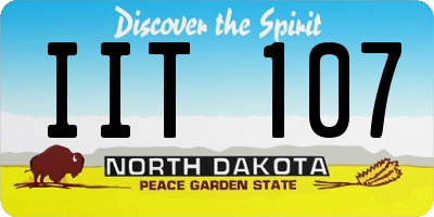 ND license plate IIT107