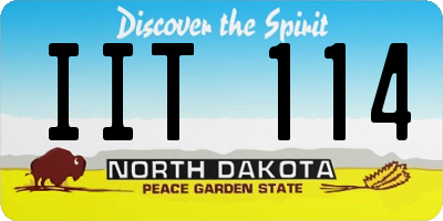 ND license plate IIT114