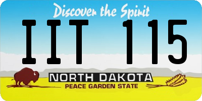 ND license plate IIT115