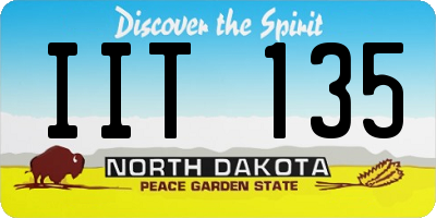 ND license plate IIT135
