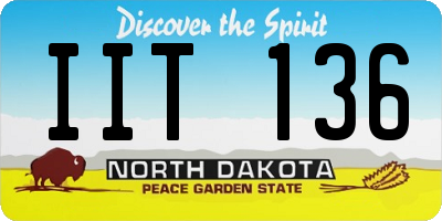 ND license plate IIT136