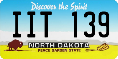 ND license plate IIT139