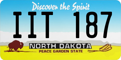 ND license plate IIT187
