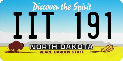 ND license plate IIT191