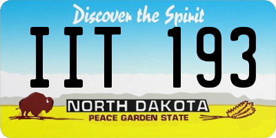 ND license plate IIT193