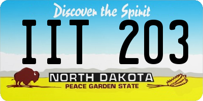 ND license plate IIT203