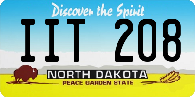 ND license plate IIT208