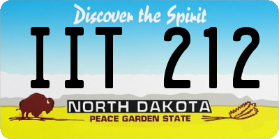 ND license plate IIT212