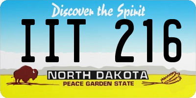 ND license plate IIT216