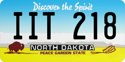 ND license plate IIT218
