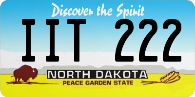 ND license plate IIT222