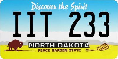 ND license plate IIT233