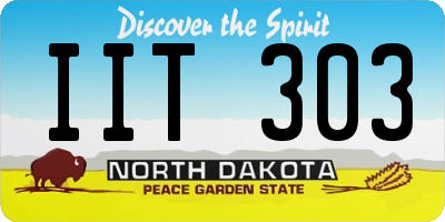 ND license plate IIT303