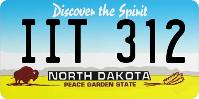ND license plate IIT312