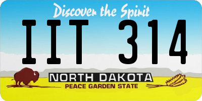 ND license plate IIT314