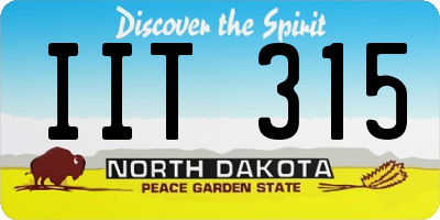 ND license plate IIT315