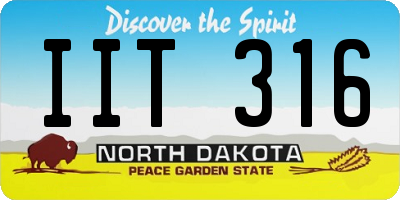 ND license plate IIT316
