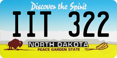 ND license plate IIT322