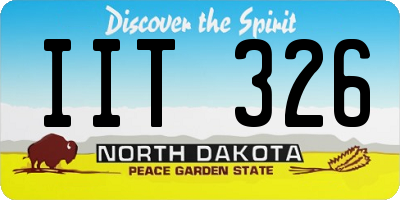 ND license plate IIT326