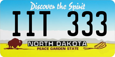 ND license plate IIT333