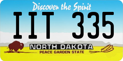 ND license plate IIT335