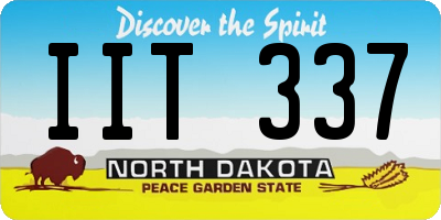 ND license plate IIT337