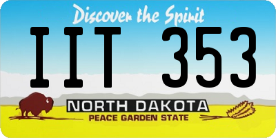 ND license plate IIT353