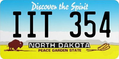 ND license plate IIT354