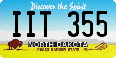 ND license plate IIT355