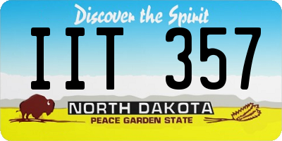 ND license plate IIT357